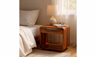 Curved Edge Side Table | 100% Teak Wood