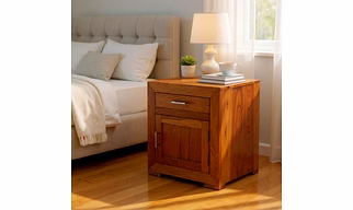 Urban Edge Teak Wood Night Stand By ASRE WOODS | 100% Teak Wood