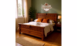 Royal Heritage Solid Teak Bed – Ornate Panel Design