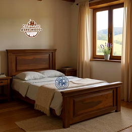 timeless teak wood platform bed – custom sizes available