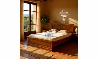 Sundown Slatted Teak Bed – Modern Luxury in Solid Teak