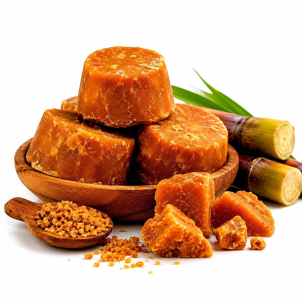 orbifusion organic jaggery natural sweetener in block or powder form with custom packaging