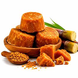 orbifusion organic jaggery natural sweetener in block or powder form with custom packaging