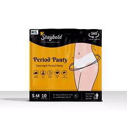 staybold super absorbent disposable period panties for women with 12 hr protection (s/m)