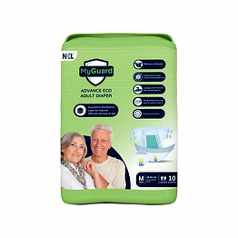 myguard eco adult diaper tape style, medium10 pcs adult diapers - m (10 pieces)