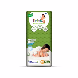 firsthug complete care baby diaper pants | newborn (nb) size - 75 pieces upto 3 kg | pack of 1 | double-layer protection with high absorbency for all-day comfort and dryness