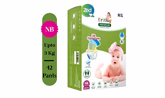 Firsthug Premium Care Baby Diaper Pants | Newborn (NB) Size - 42 Pieces Upto 3 Kg | Pack of 1 | Advanced Leak Protection | Soft & Comfortable |