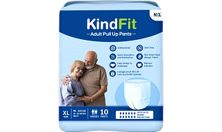 KINDFIT Adult Diaper Pants| (Extra Large) XL 10 Count| Waist (90-125cm|35-54 Inch)| High Absorbency| Leak Proof| Overnight Protection| Pack of 1