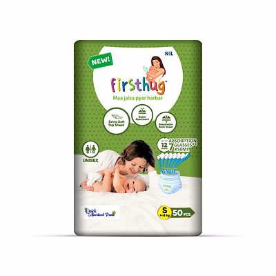 firsthug complete care baby diaper pants | small (s) size - 50 pieces 4 - 8 kg | pack of 1 | double-layer protection with high absorbency for all-day comfort and dryness