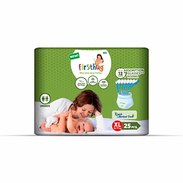 firsthug complete care baby diaper pants | extra large (xl) size - 25 pieces 12 - 17 kg | pack of 1 | double-layer protection with high absorbency for all-day comfort and dryness