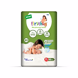 firsthug complete care baby diaper pants | extra large (xl) size - 50 pieces 12 - 17 kg | pack of 1 | double-layer protection with high absorbency for all-day comfort and dryness