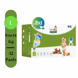 firsthug premium care baby diaper pants | large (l) size - 32 pieces 9 - 14 kg | pack of 1 | advanced leak protection | soft & comfortable |