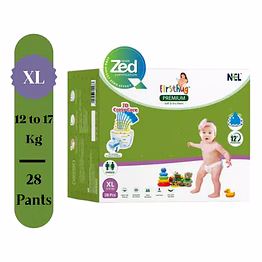 firsthug premium care baby diaper pants | extra large (xl) size - 28 pieces 12 - 17 kg | pack of 1 | advanced leak protection | soft & comfortable |