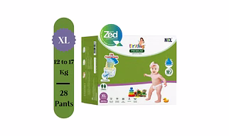 Firsthug Premium Care Baby Diaper Pants | Extra Large (XL) Size - 28 Pieces 12 - 17 Kg | Pack of 1 | Advanced Leak Protection | Soft & Comfortable |