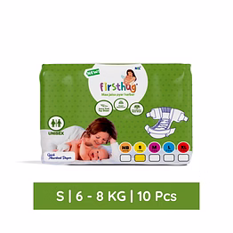 firsthug baby diaper tape style double layer leakage protection high absorb technology - s (10 pieces)
