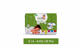 Firsthug Baby Diaper Tape Style Double Layer Leakage Protection High Absorb Technology - S  (10 Pieces)