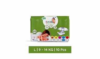 Firsthug Baby Diaper Tape Style Double Layer Leakage Protection High Absorb Technology - L  (10 Pieces)