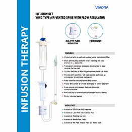 infusion set wing type air-vented spike with flow regulator