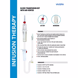 blood transfusion set with air-vented