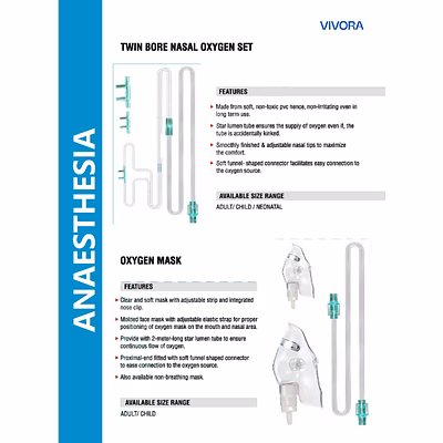 twin bore nasal oxygen set