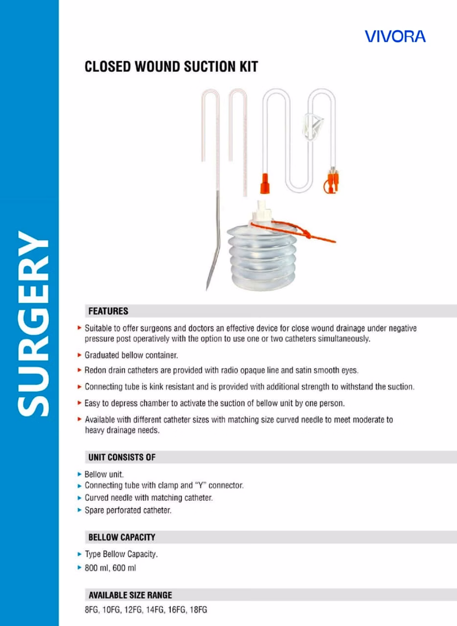 CLOSED WOUND SUCTION KIT image 1