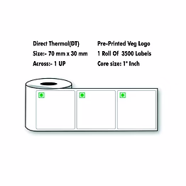 direct thermal labels – 70x30 mm – with veg logo