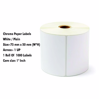 dash technologies and labels pvt ltd ad chromo paper labels – 75x50 mm – - 1000 / roll