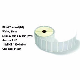 dash technologies and labels pvt ltd direct thermal labels – 52x32 mm - 1500 / roll