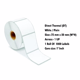 dash technologies and labels pvt ltd direct thermal labels – 75x50 mm – 1000 / roll