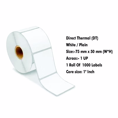 dash technologies and labels pvt ltd direct thermal labels – 75x50 mm – 1000 / roll