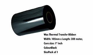 Wax -105mm X 300 Meters Thermal Transfer Barcode Labels Ribbon