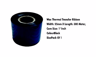 Wax -55mm X 300 Meters Thermal Transfer Barcode Labels Ribbon