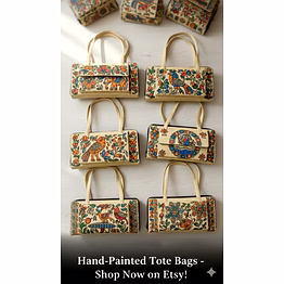 khadi cotton fine jute purses with vibrant madhubani paintings
