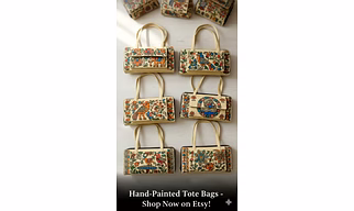 Khadi cotton Fine jute purses with vibrant Madhubani paintings
