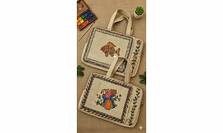 Laptop Bags for vibrant Madhubani paintings
