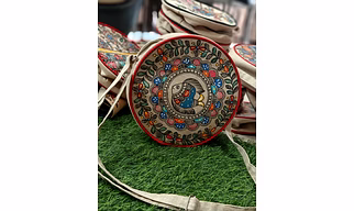 Round Sling bags with vibrant Madhubani Paintings