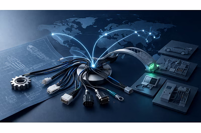 Modern wire harness manufacturing facility in India with cable assemblies, connectors, quality testi