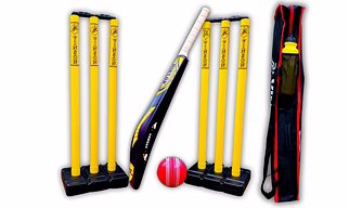 Vinson Stokes Edition Senior Cricket Kit, Full-Size Heavy Duty Plastic Bat(850 gm) & Stumps for Both Sides, PVC i10 Ball, 1 Bat Grip & a Sipper Bottle, a for Youth and Adults.