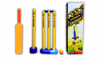 Vinson Junior Cricket Kit Set - Pack Includes Stumps, Wickets, Stands, Bat and Ball | Durable Constructions & Designed for Juniors | Indoor & Outdoor Cricket Playing Set for Kids | Birthday Gift
