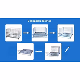 wiremesh cage container – foldable, stackable, zinc-coated, heavy-duty industrial storage solution for warehouses and factories