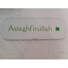 MARJANE Sticker-MDF for Study Table, Fridge, Cupboard, Door, Mirror, Circle shape | Sticker | Fridge Magnet "Astaghfirullah" wall décor. "I seek forgiveness from Allah"(6x2inch)available in 2 sizes.