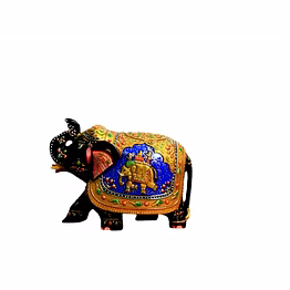 multicolor hand painted wooden elephant, for home decor