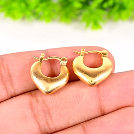 minimalist hoop earring with 18k gold plated, brass handmade jewelry & manufacturer