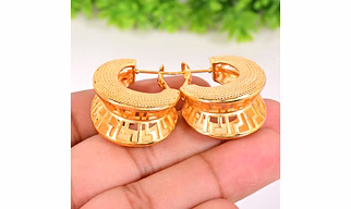 Brass Designer Hoop earring for women, 22k gold plated earring for women, Gifts jewelry
