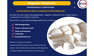BAGASSE TABLEWARE | 100% Biodegradable