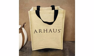 Branded Jute Promotional Bag with Black Handles – Eco-Friendly Reusable