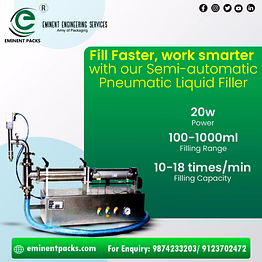 eminent packs semi-automatic pneumatic liquid filling machine