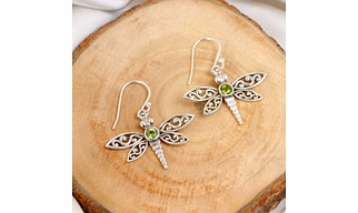 Silver Peridot Earring