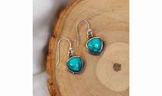 Silver Turquoise Gemstone Earrings