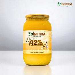sohamna organics premium a2 gir cow cultured desi ghee 1kg | natural ghee | vedic bilona method